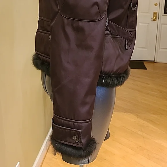 Christian Dior Vintage Winter Jacket in Chestnut Brown with Fur Trim size 40 / 8 - Picture 7 of 15